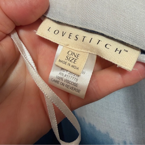 Love Stitch One Size Blue and White Swim Coverup - Picture 6 of 7